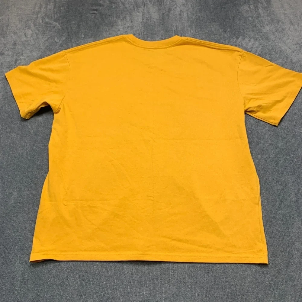 Under Armour T Shirt Men Large Yellow Loose Fit Logo Cotton Running Sportswear